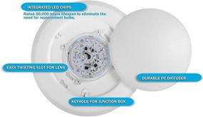 img 1 attached to 🔦 6-Pack Flush Mount Dimmable LED Disk Lights - 7.5" Diameter, 15W (120W Equivalent), 120V, 5000K Bright White, Wet Location Rated, ETL Listed - With White Trim - Suitable for 4/6" J-Box