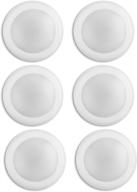 🔦 6-pack flush mount dimmable led disk lights - 7.5" diameter, 15w (120w equivalent), 120v, 5000k bright white, wet location rated, etl listed - with white trim - suitable for 4/6" j-box логотип