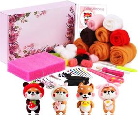img 4 attached to 🧶 UOOU Beginner's Wool Felting Kit with 6 Colorful Needle Felting Needles, Instructions, and Supplies for Adults and Kids – Perfect for Christmas, Children's Day