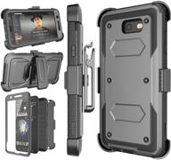 📱 njjex galaxy j7 sky pro case - heavy duty rugged holster with built-in screen protector and kickstand for samsung j7 2017 logo