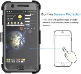 img 1 attached to 📱 Njjex Galaxy J7 Sky Pro Case - Heavy Duty Rugged Holster with Built-in Screen Protector and Kickstand for Samsung J7 2017