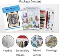 🐾 joy sunday cross stitch kits - stamped full range embroidery starter kit for beginners diy - 11ct, 3 strands, black cat design - 8.7x13 inch logo