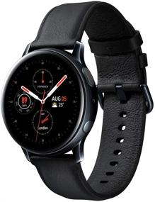 img 2 attached to 📱 SAMSUNG Galaxy Watch Active2 - Original Model with Auto Workout Tracking, Enhanced Sleep Tracking Analysis, Stainless Steel CASE, Leather Band (International Version) - Black, 40mm, No LTE (43191600)