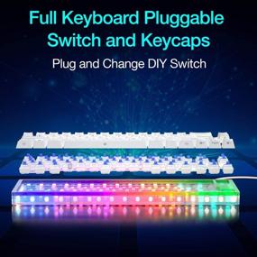 img 3 attached to Womier K66 60% Red Switch Mechanical Keyboard with Hot Swappable Tyce-C Wired RGB Backlit, ideal for PC, PS4, and Xbox (White)
