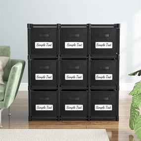 img 3 attached to 📦 Tribesigns Cube Storage 9 Cube Organizer: Save Space and Stay Organized with DIY Drawer Cubes for Bedroom, Living Room, and Playroom (Black)