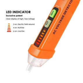 img 1 attached to ⚡ PEAKMETER Non-Contact Voltage Tester Pen with LED Flashlight - Electrical Tools, AC Outlet Tester and Voltage Measuring Tool for 12-1000V, Alarm Mode, Live/Null Wire Judgment Circuit Tester