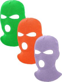 img 4 attached to Geyoga 3 Holes Knitted Balaclava Outdoor Outdoor Recreation for Climbing