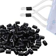 100pcs black adjustable soft silicone cord locks for fixed 🔒 and removable mask elastic ropes - anti-slip plugs, drawstring buckle accessories logo