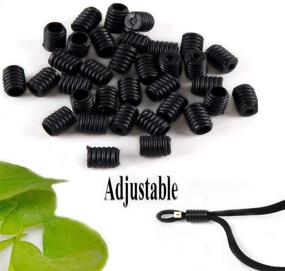 img 3 attached to 100PCS Black Adjustable Soft Silicone Cord Locks for Fixed 🔒 and Removable Mask Elastic Ropes - Anti-Slip Plugs, Drawstring Buckle Accessories