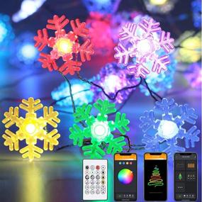 img 4 attached to 🎄 BrizLabs Color Changing Snowflake Lights: Music Sync Bluetooth Control for Indoor Christmas Décor