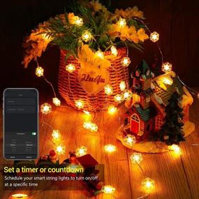 img 1 attached to 🎄 BrizLabs Color Changing Snowflake Lights: Music Sync Bluetooth Control for Indoor Christmas Décor