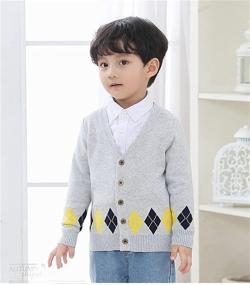 img 3 attached to 🧥 LittleSpring Little Boys Soft Knit V Neck Button Up Cardigan Sweater