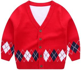 img 1 attached to 🧥 LittleSpring Little Boys Soft Knit V Neck Button Up Cardigan Sweater