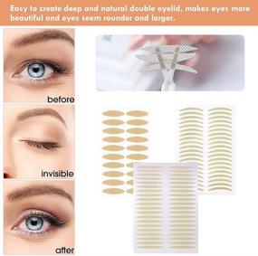 img 3 attached to 👁️ Invisible Eyelid Tape for Lift, Droopy Eyelid Stickers & Cream, Instant Double Eyelid Strips, Self-Adhesive Fiber Eye Tapes for Mono-Eyelids, Big Eye Tools with Fork Rods & Tweezers