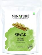 🦷 miswak (siwak) powder by mi nature - 100% pure salvadora persica, 227g (8 oz) (0.5 lb) - dental care & natural toothpaste for whitening teeth - oral care logo