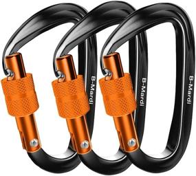 img 4 attached to 🔒 B-Mardi Ultra Sturdy Locking Carabiner Clips: Secure 2697 lbs Heavy-Duty Gear for Hammocks, Camping, Hiking, and More!