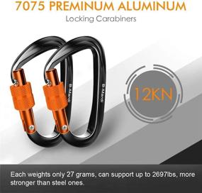 img 2 attached to 🔒 B-Mardi Ultra Sturdy Locking Carabiner Clips: Secure 2697 lbs Heavy-Duty Gear for Hammocks, Camping, Hiking, and More!