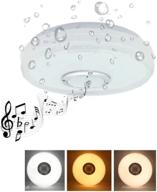 🔊 ypjkonze 18w waterproof led music flush mount ceiling fixture with bluetooth speaker, 3 color temperature options, 2100lm dimmable ceiling lamp for bedroom, kid's room, bathroom, hallway logo