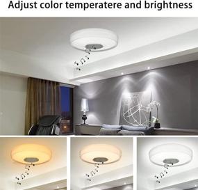 img 3 attached to 🔊 YPJKONZE 18W Waterproof LED Music Flush Mount Ceiling Fixture with Bluetooth Speaker, 3 Color Temperature Options, 2100LM Dimmable Ceiling Lamp for Bedroom, Kid's Room, Bathroom, Hallway