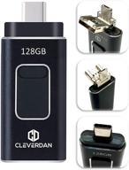 флеш-накопитель usb 3.0 photo stick на 128 гб - устройство 4 в 1: iphone, android, ipad, samsung, pixel, lg, пк, mac - простое резервное копирование и внешнее хранилище - сертифицированное приложение ios - cleverdan. логотип