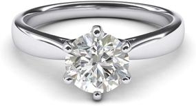 img 2 attached to Timeless 6-Prong Simulated Diamond Solitaire Engagement Ring for Women