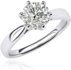 img 1 attached to Timeless 6-Prong Simulated Diamond Solitaire Engagement Ring for Women