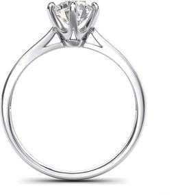 img 4 attached to Timeless 6-Prong Simulated Diamond Solitaire Engagement Ring for Women