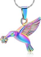 🐦 stainless steel pet urn necklace for ashes - constantlife hummingbird cremation jewelry keepsake memorial pendant logo