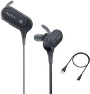 🎧 sony extra bass bluetooth headphones: top wireless sports earbuds with mic, ipx4 splashproof, 8.5 hr battery life, black (international version) logo
