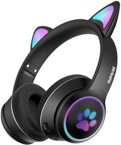 img 4 attached to 🎧 Mokata Gaming Bluetooth 5.0 Wireless Headphones Over Ear Cat LED Light Foldable Music Headset - Aux 3.5mm Mic - Adult & Kids - B12 Black