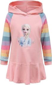 img 4 attached to Toddler Disney Frozen Hooded 3 7Years Girls' Clothing for Dresses