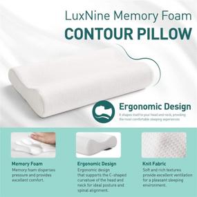 img 3 attached to 🌙 LuxuryNine Memory Foam Contour Pillow, Supportive Ergonomic Pillow for Head and Neck, Soft Outer Cover for a Rejuvenating Sleep