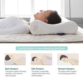 img 2 attached to 🌙 LuxuryNine Memory Foam Contour Pillow, Supportive Ergonomic Pillow for Head and Neck, Soft Outer Cover for a Rejuvenating Sleep