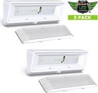 🏕️ leisure led 2-pack rv exterior porch utility light - xl 12v 650 lumen lighting fixture with switch. ideal replacement lighting for rvs, trailers, campers, and 5th wheels. white base, clear lens in white color. logo