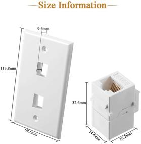 img 2 attached to 🔌 RJ45 Cat6 Переходник встроенного типа с планкой на стену - комплект из 4 штук с 2 портами для подключения Ethernet (белый)