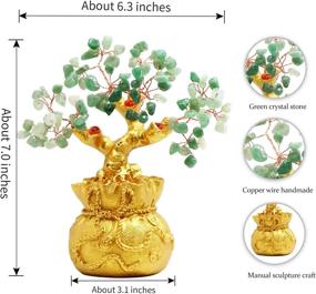 img 3 attached to Green Crystal Money-Making Lucky Tree Wine Cabinet Decoration + Money Bag Home 🌳 Decor for Wealth + Feng Shui Money Tree + Creative Gift (Green, 7 Inches)