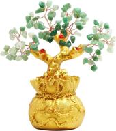 green crystal money-making lucky tree wine cabinet decoration + money bag home 🌳 decor for wealth + feng shui money tree + creative gift (green, 7 inches) логотип