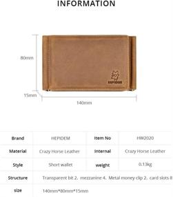 img 1 attached to 👝 Premium Genuine Leather Men's Trifold Wallet, Card Case & Money Organizer by HEPIDEM: The Ultimate Accessory for Style and Security