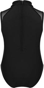 img 3 attached to 🩰 CHICTRY Girls' Ballet Dancewear Leotard with Sleeveless Turtleneck and Lace O-Back - Perfect for Gymnastics