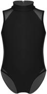 🩰 chictry girls' ballet dancewear leotard with sleeveless turtleneck and lace o-back - perfect for gymnastics логотип