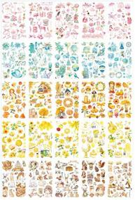 img 1 attached to Growkids Kawaii Washi Sticker Set: 50 Cute Animal, Green Plant, and Fruit Decorative Stickers for Scrapbooking, Journaling, and DIY Projects