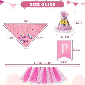 img 3 attached to 🐶 Cute Pink Dog Birthday Party Supplies Set for Small Medium Dogs and Puppies - Dog Birthday Bandana for Girls with Birthday Hat, Banner, and Princess Skirt