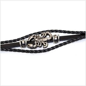 img 1 attached to 🦂 Mgutillart Punk Scorpion Leather Bracelet with Alloy Buckle - Animal-inspired Statement Piece