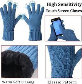 img 2 attached to ❄️ Winter Warmth Trio: Scarf Hat Gloves Set Women - Pom Beanie, Thick Cable Knit, Touch Screen, Long Scarf - 3 pcs Cold Winter Gift Set