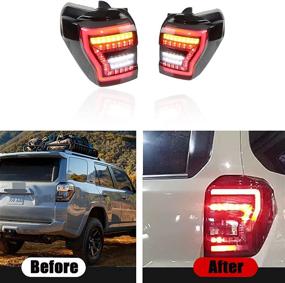 img 1 attached to 🚗 PGTOPONE Smoked Lens Rear Tail Light Sequential Flash Signal Replacement for Toyota 4Runner 4 Runner 2014-2020 – Plug and Play, Brake/Reverse Lights, 1 Pair (Passenger & Driver Side)