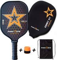 🎁 premium paddle star - pickleball paddle gift set: graphite face, polymer honeycomb core - complete package with racket cover, overgrip, bag & full color gift box логотип