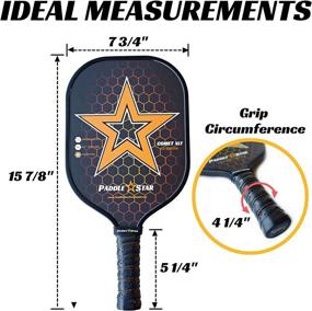 img 1 attached to 🎁 Premium Paddle Star - Pickleball Paddle Gift Set: Graphite Face, Polymer Honeycomb Core - Complete Package with Racket Cover, Overgrip, Bag & Full Color Gift Box