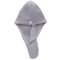 🏻 gray fast dry hair drying wrap towel for women - microfiber turban logo