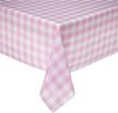 linen checkered tablecloth 120 inch pink logo