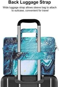 img 1 attached to 🎒 MOSISO Laptop Shoulder Bag for MacBook Pro 16 inch A2141/Pro Retina A1398 and 15-15.6 inch Notebooks - Creative Wave Marble Briefcase Sleeve with Trolley Belt